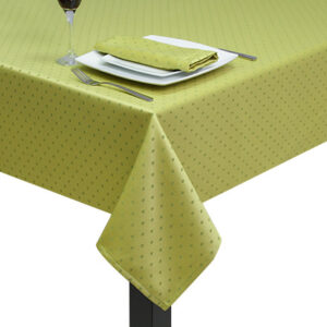 Lime Green Polka Dot Square Tablecloth