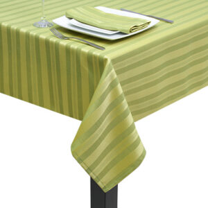 Lime Green Stripe Standard Round Tablecloth