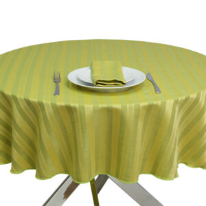 Lime Green Stripe Standard Round Tablecloth