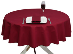 Round Polycotton Maroon Tablecloth