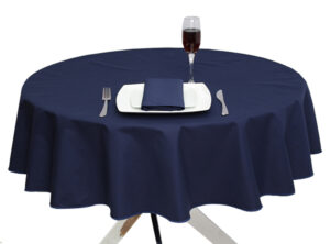 Superior Polyester Round Tablecloth Navy Blue