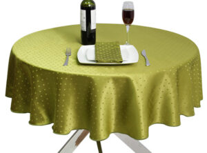 Round Polka Dot Olive Tablecloth