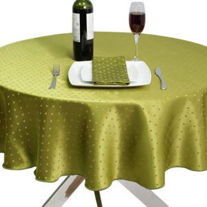 Round Polka Dot Olive Tablecloth