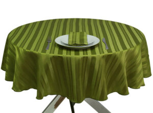 Olive Green Stripe Standard Round Tablecloth