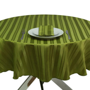 Olive Green Stripe Standard Round Tablecloth