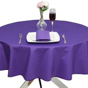 Round Polycotton Purple Tablecloth