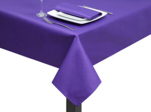 Polycotton Purple Square Tablecloth