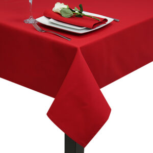 Polycotton Red Square Tablecloth