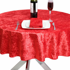 Round Supper Velvet Red Tablecloth