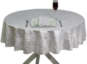 Round Supper Velvet White Tablecloth