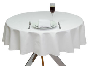 White Luxury Plain Round Tablecloth