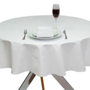White Luxury Plain Round Tablecloth