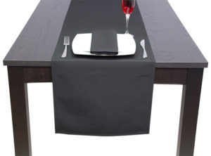 Black Luxury Plain table runner