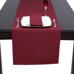 Burgundy Luxury Plain table runner