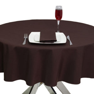 Luxury Plain Chocolate Round Tablecloth