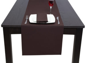 Chocolate Table Runner in Luxury Plain
