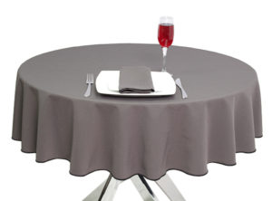 Luxury Plain Dark Grey Round Tablecloth