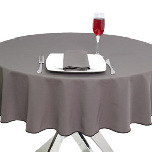 Luxury Plain Dark Grey Round Tablecloth