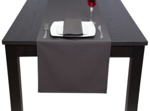 Dark Grey Table Runner in Luxury Plain