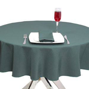 Luxury Plain Forest Green Round Tablecloth