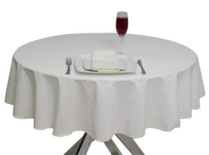Luxury Plain Ivory Round Tablecloth