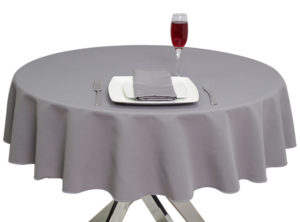 Luxury Plain Light Grey Round Tablecloth