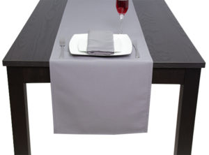 Light Grey Table Runner in Luxury Plain