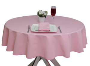 Luxury Plain Light Pink Round Tablecloth