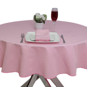 Luxury Plain Light Pink Round Tablecloth