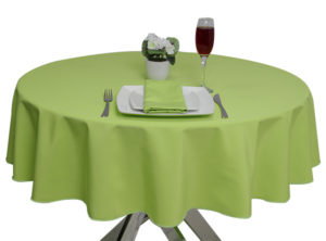 Luxury Plain Lime Green Round Tablecloth
