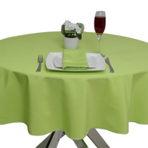Luxury Plain Lime Green Round Tablecloth
