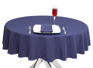 Luxury Plain Navy Blue Round Tablecloth