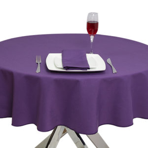 Luxury Plain Purple Round Tablecloth