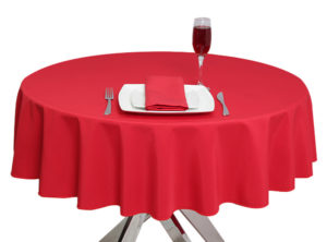 Luxury Plain Red Round Tablecloth