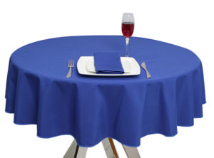 Luxury Plain Royal Blue Round Tablecloth