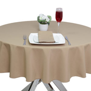 Luxury Plain Sandalwood Round Tablecloth