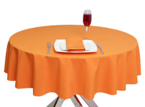 100% Fire Retardant Cotton Round Tablecloth Orange