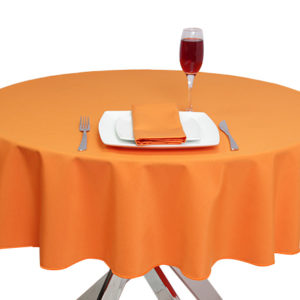 100% Fire Retardant Cotton Round Tablecloth Orange