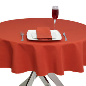 Luxury Plain Terracotta Round Tablecloth