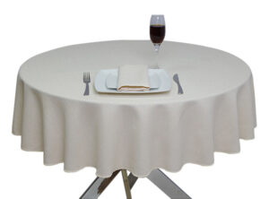 Cream Hessian Linen Round tablecloth