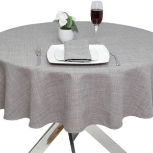 Grey Hessian Linen Round tablecloth