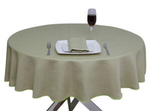 Lime Green Hessian Linen Round tablecloth