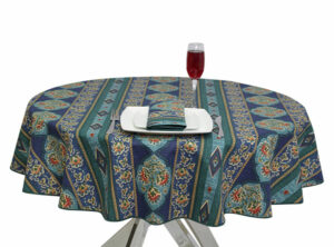100% Cotton Blue Moroccan Round Tablecloth