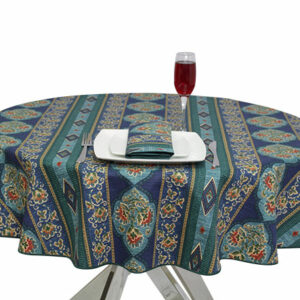 100% Cotton Blue Moroccan Round Tablecloth