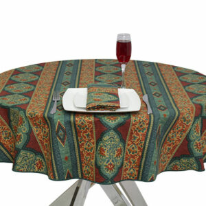 100% Cotton Burgundy Moroccan Round Tablecloth