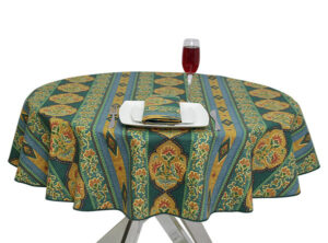100% Cotton Green Moroccan Round Tablecloth
