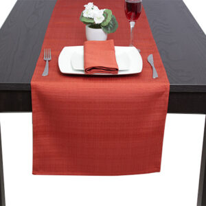 Linen Union Paprika Pointed Table Runner