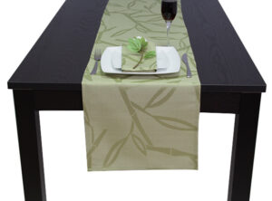 Green Bamboo Leaf Table Runner