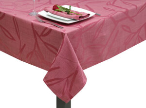 Raspberry Bamboo Leaf Square Tablecloth
