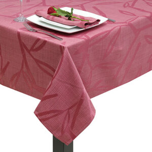 Raspberry Bamboo Leaf Square Tablecloth